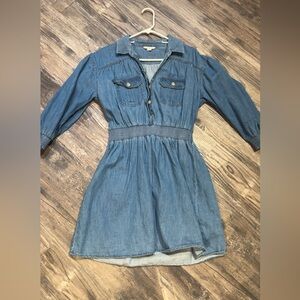 American Eagle Outfitters Denim Blue Long Sleeve Dress
